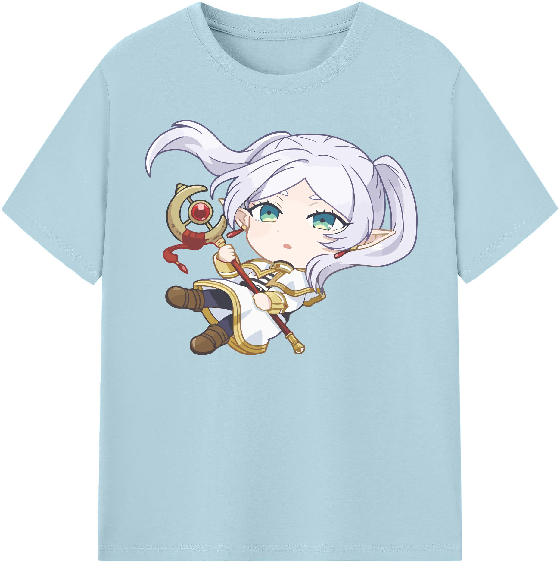 （画像用） 葬送のフリーレン Frieren 綿100％半袖Tシャツ（フロントプリント）